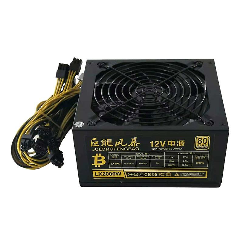 Computer Accessory Sets | 2000W Atx 12V V2.3 Silent Mining Machine Power Supply Support 10 X 6Pin 8 Gpu Computer Accessory Sets Computer Accessory Sets