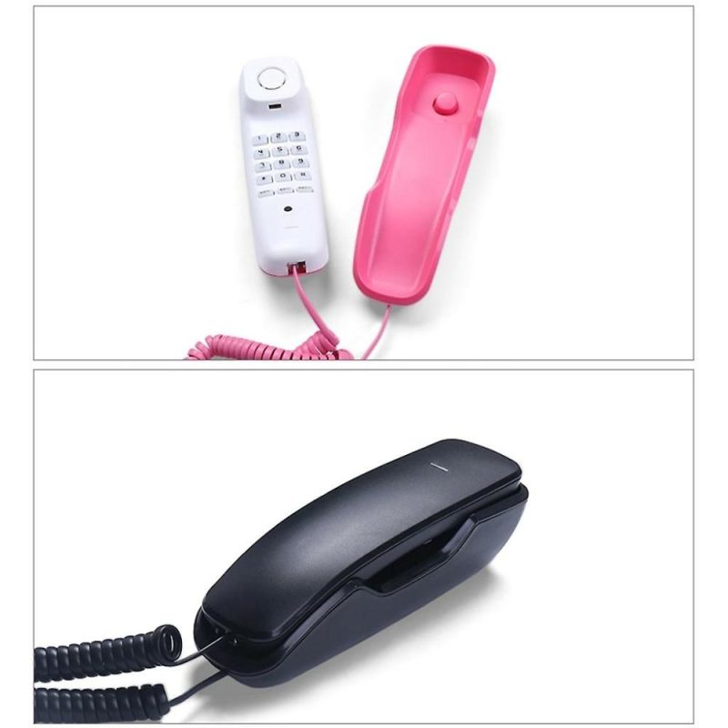 Computer Accessory Sets | A061 Landline Telephone Sleek Wall Hanging-Design 2 In 1 Push Button Phone White# Computer Accessory Sets Computer Accessory Sets