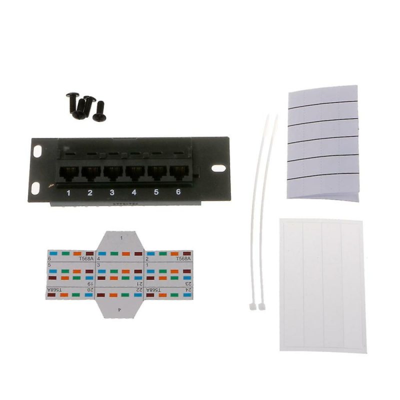 Computer Accessory Sets | Ethernet Patch Panel Cat5E 6 Port Rj45 Wall & Rack Mount Keystone Jack Module Computer Accessory Sets Computer Accessory Sets