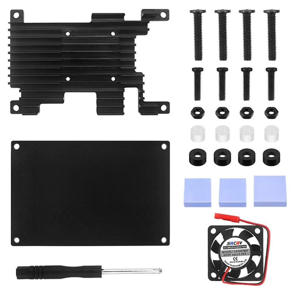 Computer System Cooling Parts | Aluminum Alloy Heatsink Case With Cooling Fan Cover For Orange Pi3 Lts Box Computer System Cooling Parts Computer System Cooling Parts