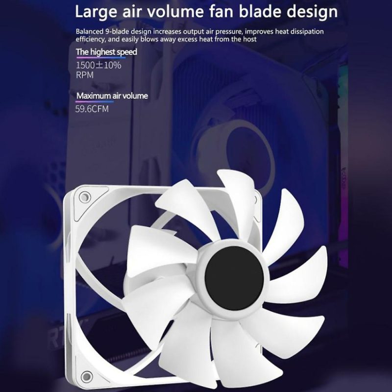 Computer System Cooling Parts | Computer Case Fan Cooler Argb Cooling Fan Radiators Low Noise Operation White# Computer System Cooling Parts Computer System Cooling Parts