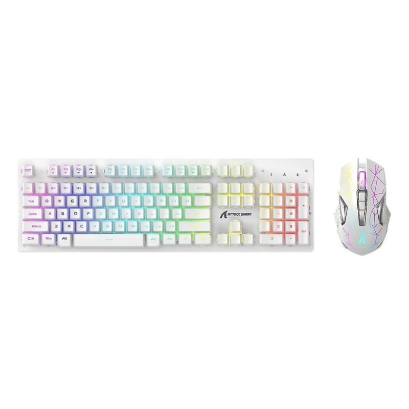 Keyboards | Gaming Mechanical Keyboard Rainbow Rgb Backlight Usb Keyboard And Mouse Set White# Electronics & Electrical Keyboards