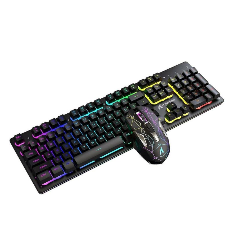 Keyboards | Gaming Mechanical Keyboard Rainbow Rgb Backlight Usb Keyboard And Mouse Set White# Electronics & Electrical Keyboards