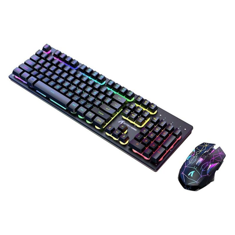 Keyboards | Gaming Mechanical Keyboard Rainbow Rgb Backlight Usb Keyboard And Mouse Set White# Electronics & Electrical Keyboards