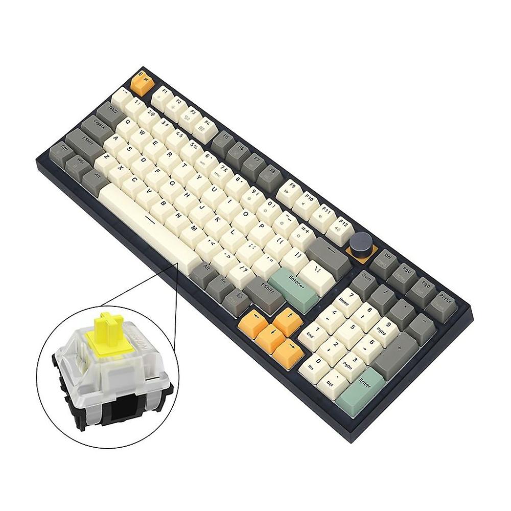 Keyboards | Gk980 Mechanical Keyboard With Rgb Backlit Waterproof Gateron Glacier Switch Electronics & Electrical Keyboards