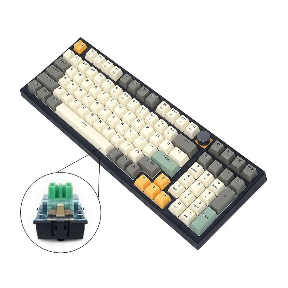 Keyboards | Gk980 Mechanical Keyboard With Rgb Backlit Waterproof Gateron Glacier Switch Electronics & Electrical Keyboards