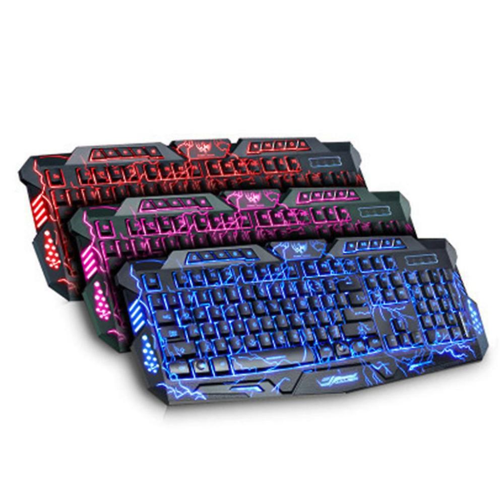 Keyboards | Wired Gaming Keyboard Crack Pattern Led Illuminated Backlight Keyboard For Computer Pc Laptop Electronics & Electrical Keyboards